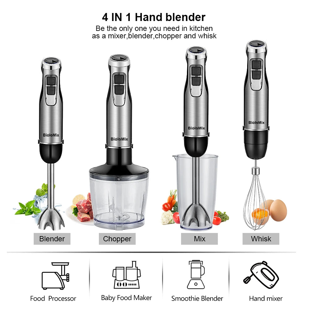 4 in 1 High Power Immersion Hand Stick Blender
