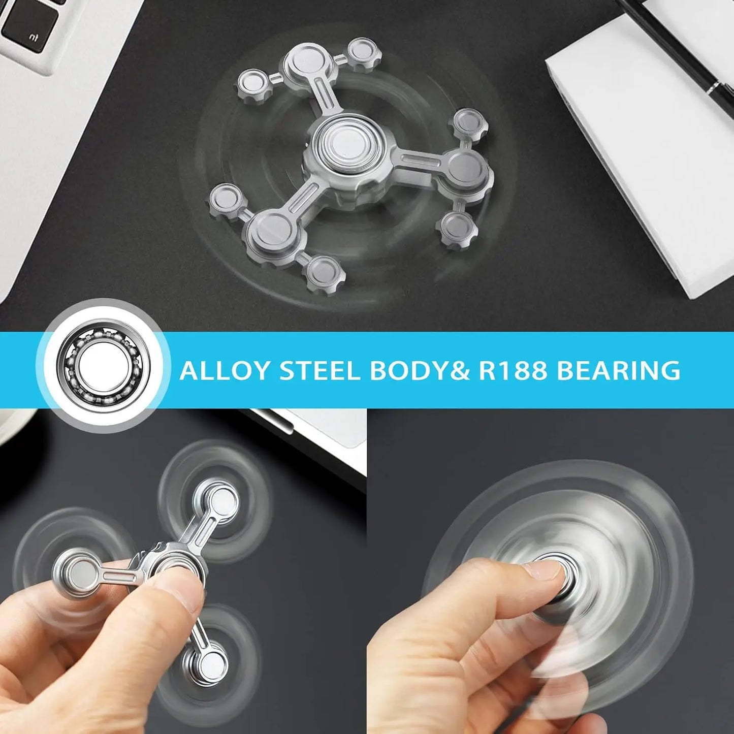 Metal Fidget Spinner Toy for Kids and Adults