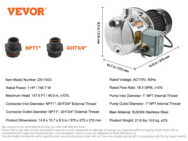 115Volt Shallow Well Jet Pump