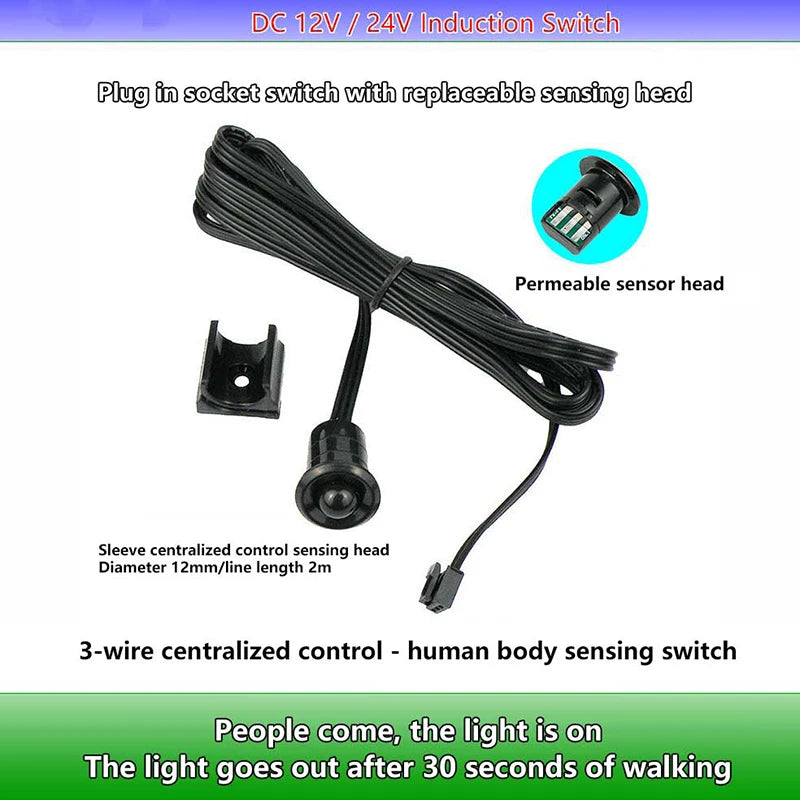 LED Cabinet Light Sensor Motion On/Off Switch