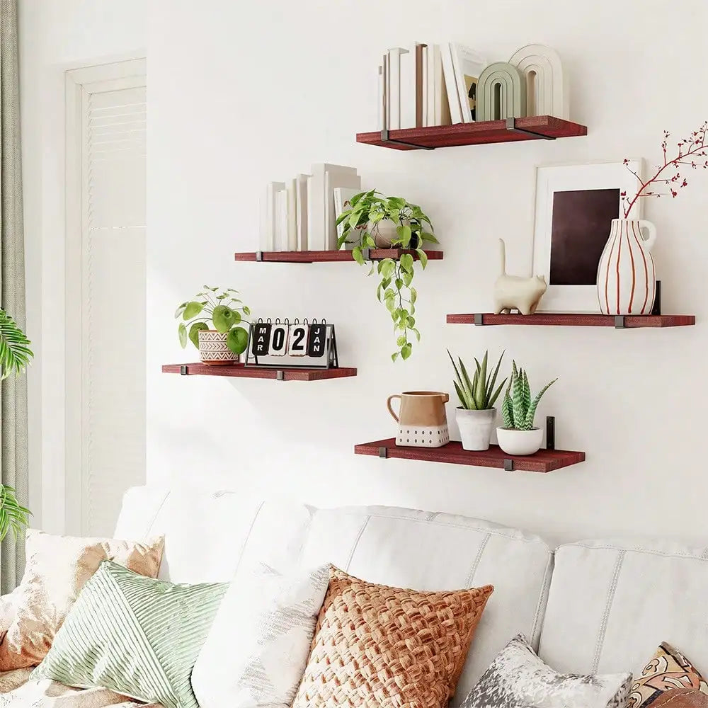 5/10pcs Floating Shelves, 4.7 inch Deep Wall Shelves, Bathroom Organizer