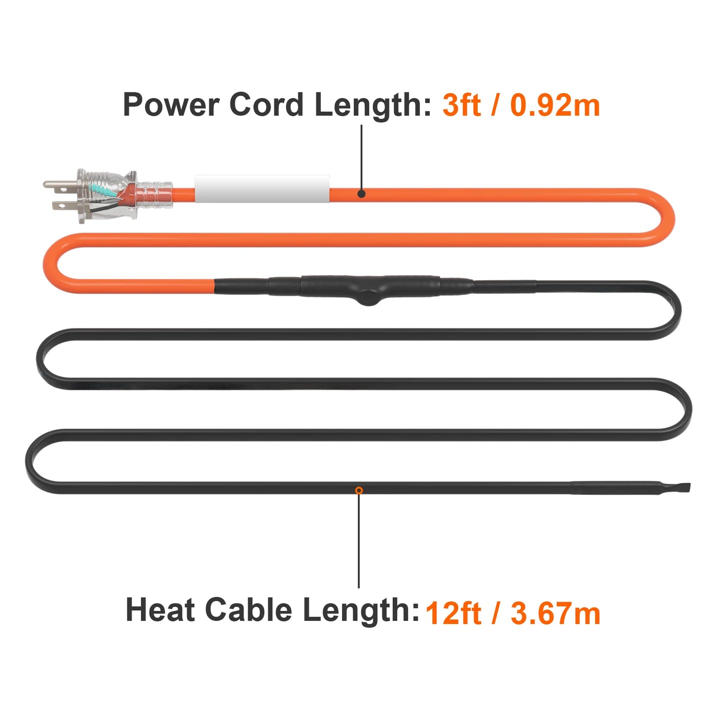 40FT Self-Regulating Pipe Heating Cable