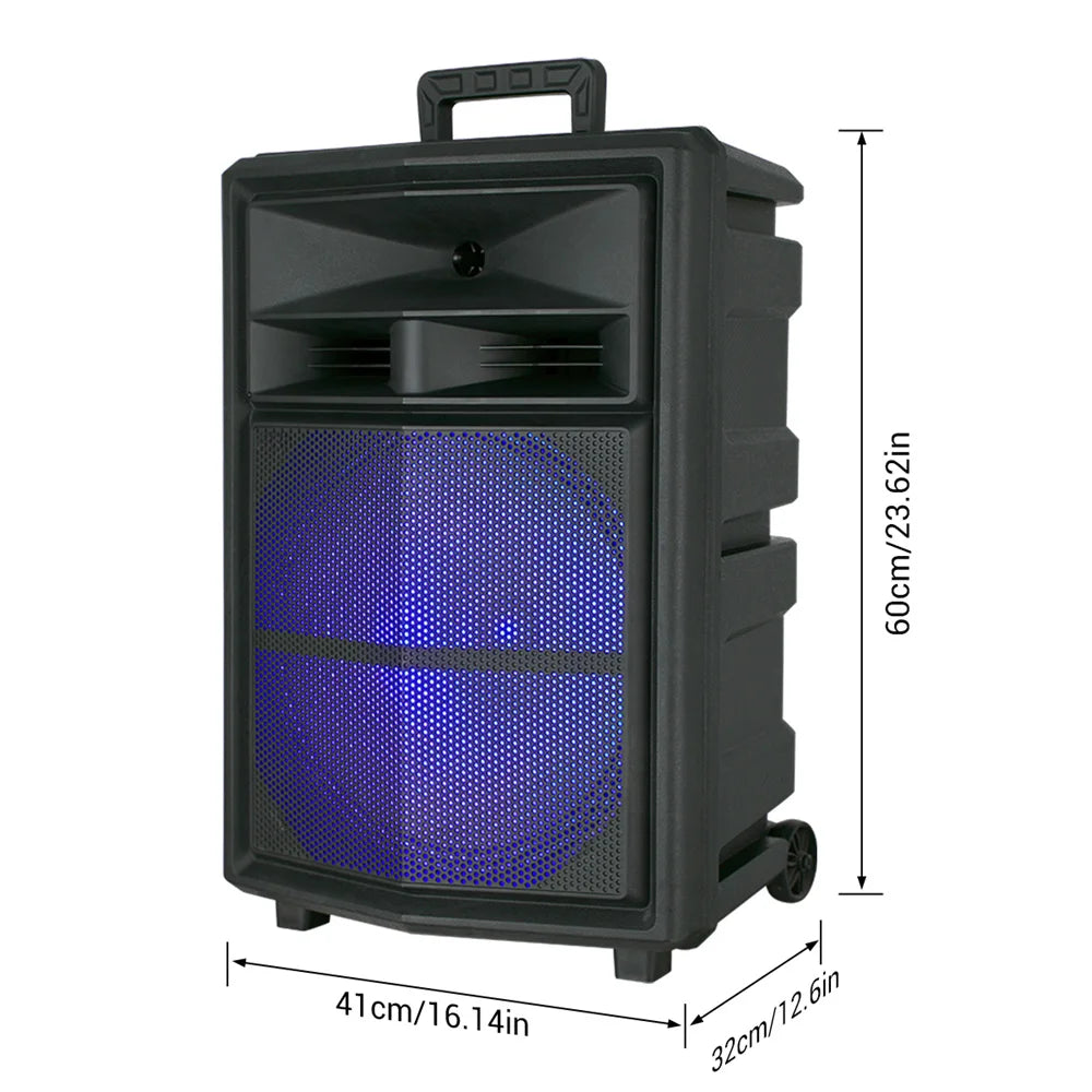 Portable Bluetooth Party Speaker 15" Subwoofer w/Stand