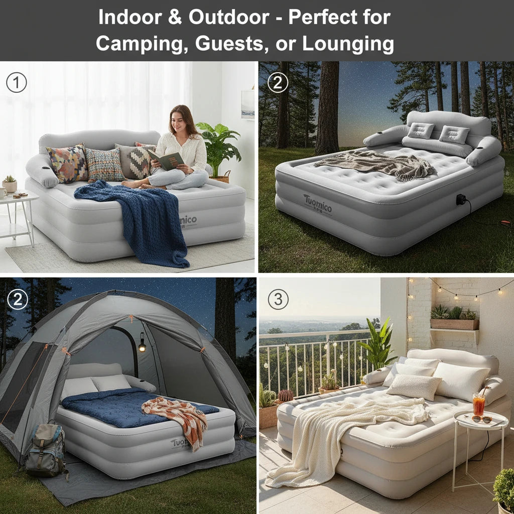 2 Persons Inflatable Mattress for Indoor Outdoor Use Air Cushion