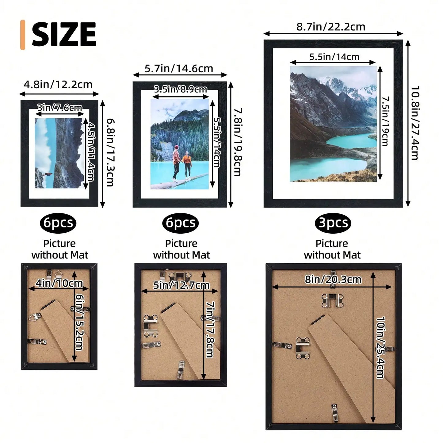 10/15/20 Pack Picture Frames Set, Picture Frames Collage Wall Decor in Three Sizes 8x10, 5x7, 4x6 For Walls