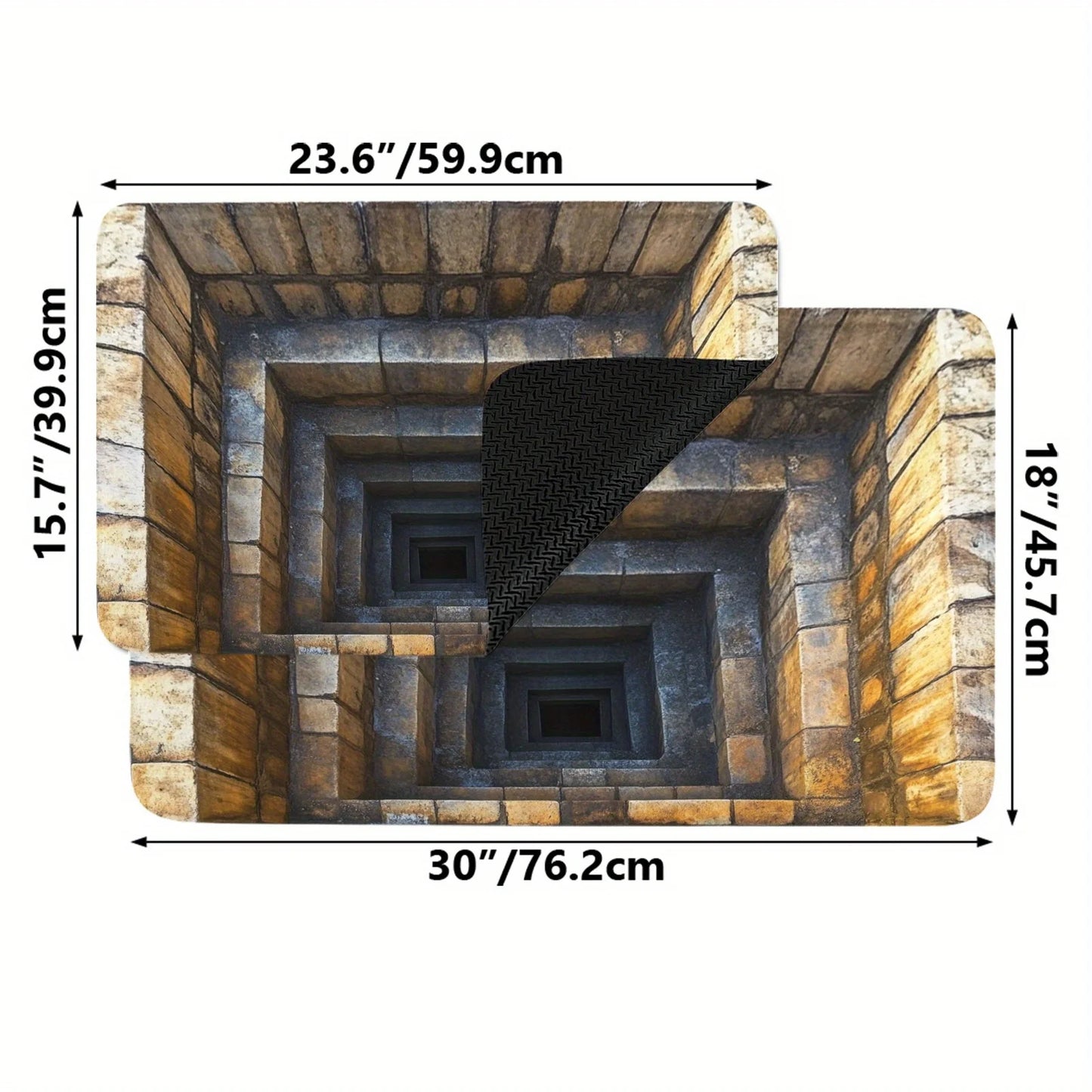 2D Optical Illusion Doormat - non-slip rubber backing, easy to clean and durable, suitable for indoor/outdoor use