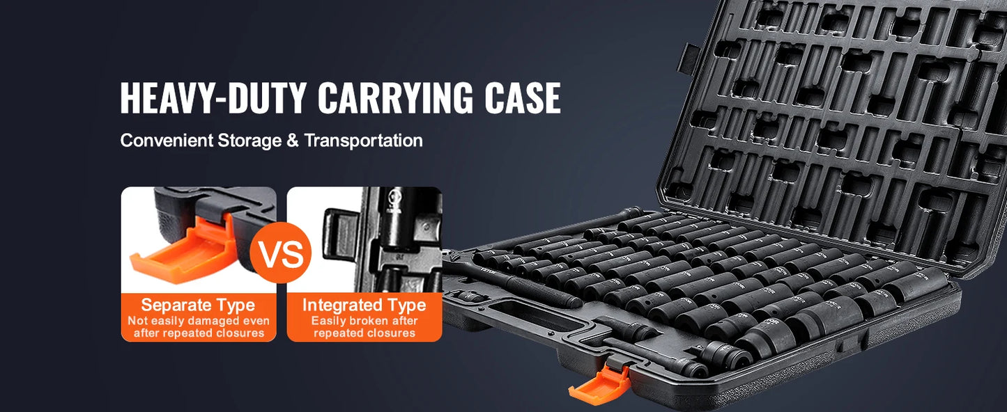 1/2" Drive Impact 6 Point Socket Set