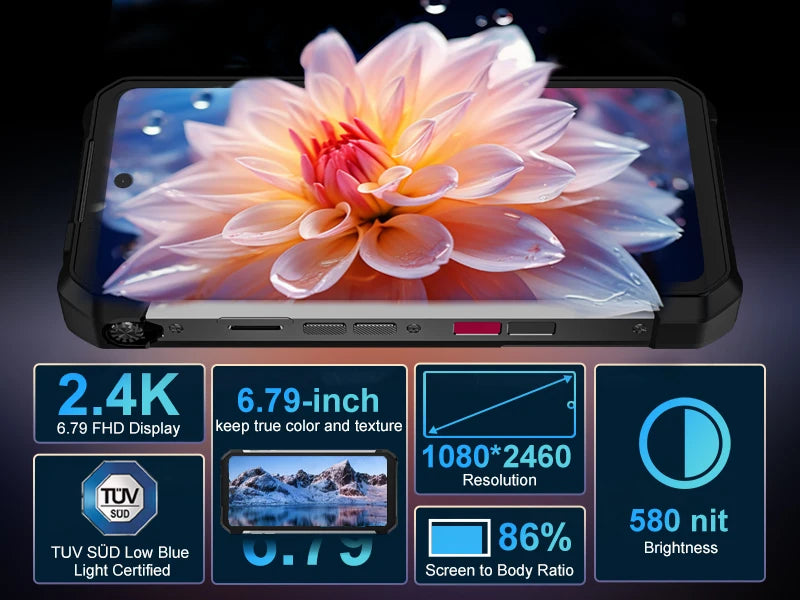 Unihertz Tank 3S Rugged Smartphone with Projector 5G 24/32GB RAM 256/512GB ROM Dimensity 8200 64MP Night Vision Phone