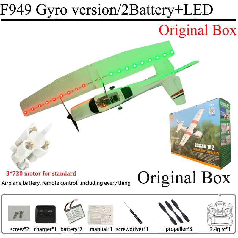 RC Airplane F949 2.4G 3D6G 3Ch Fixed Wing Plane Digital Servo With Gyroscope
