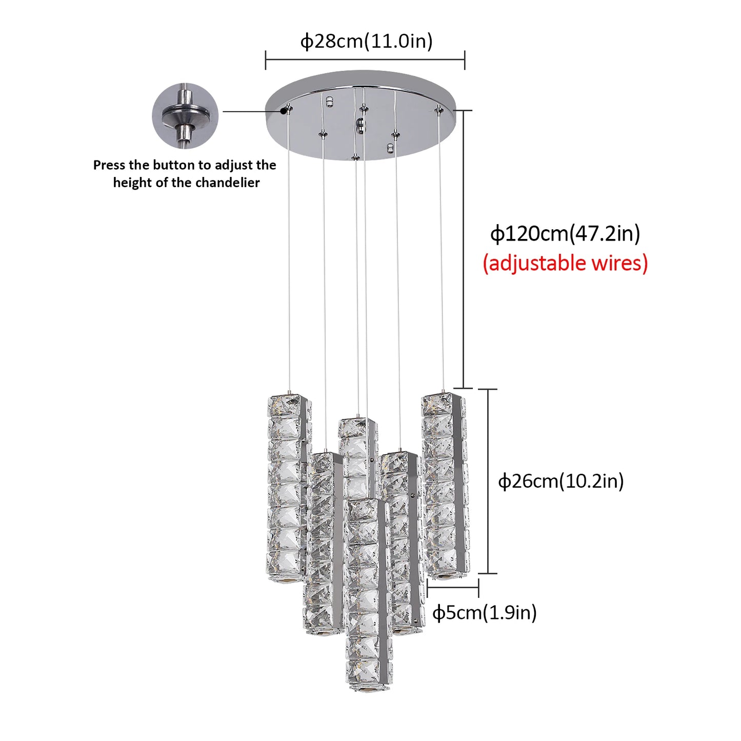 Nordic K9 Crystal LED Chandelier for Modern Luxury Home Décor