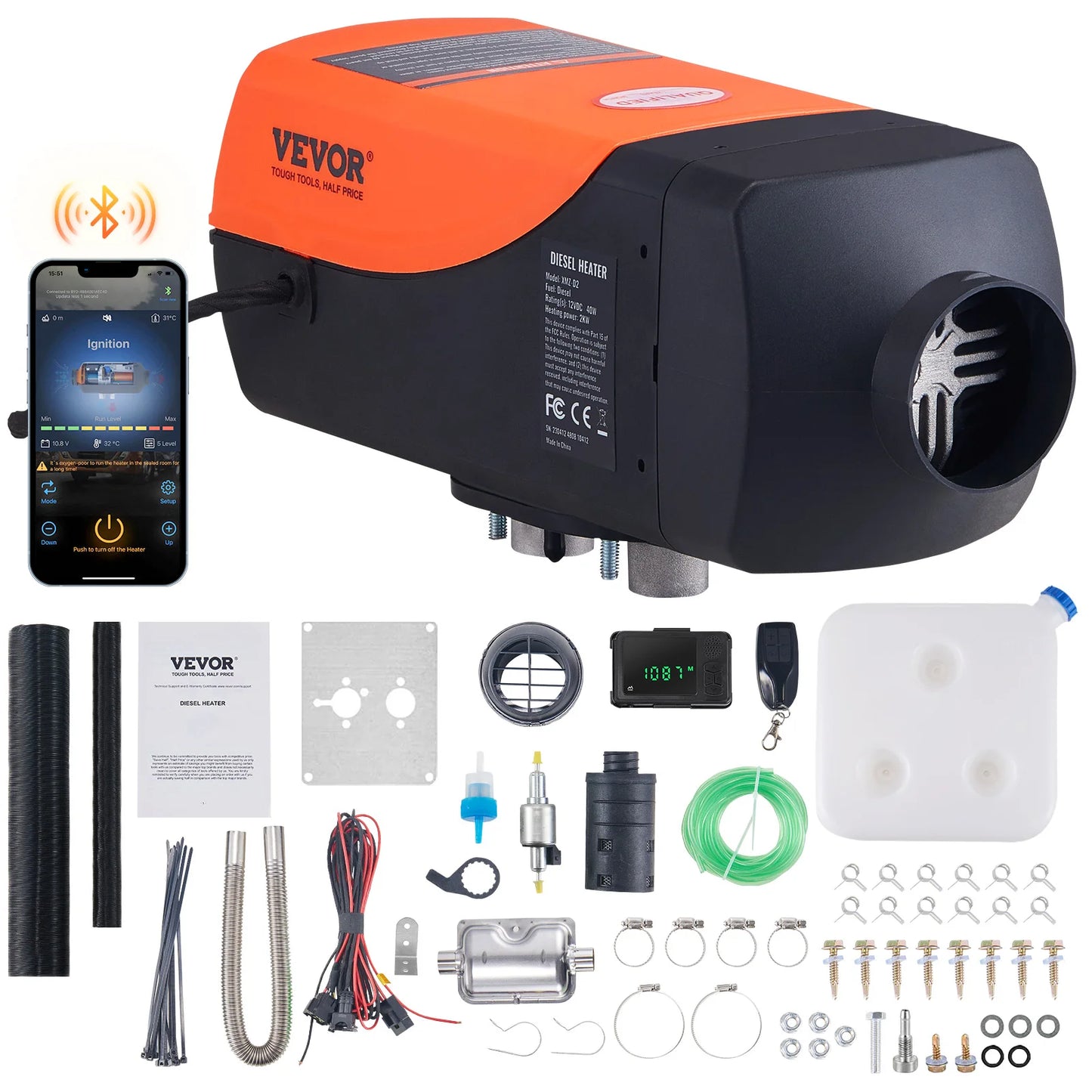 2/5/8KW Diesel Air Heater 12V for Car, Truck, Boat, Bus, Trailer