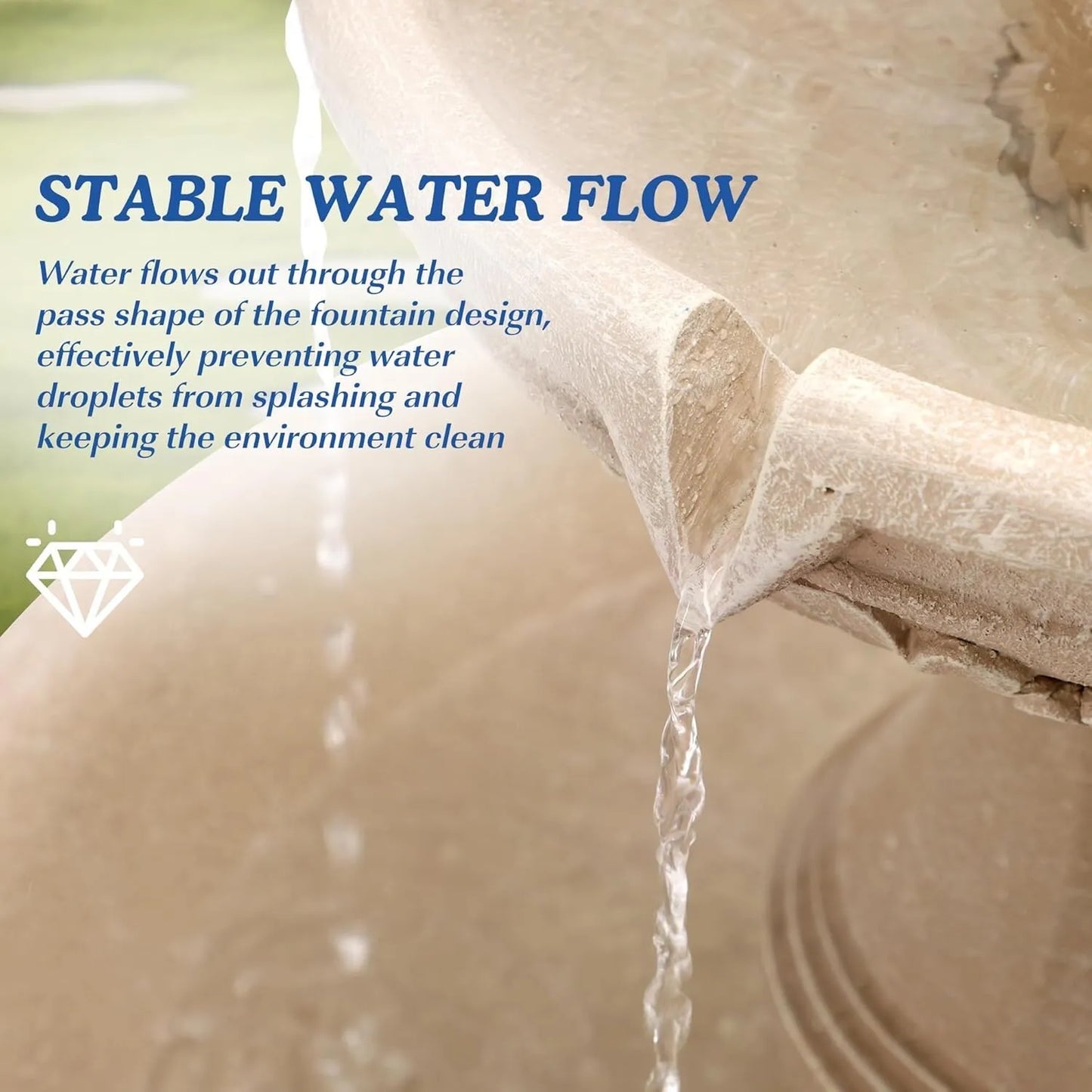 Outdoor Water Fountain 48.4''H for Garden Décor