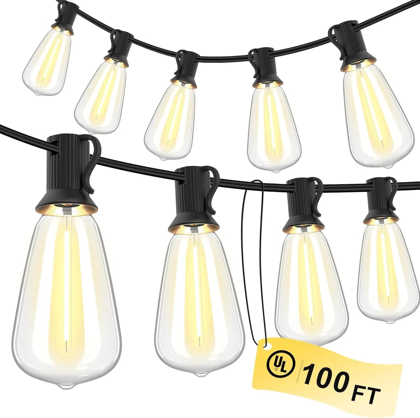 150FT LED Outdoor String Lights Waterproof, Shatterproof, Dimmable Patio Lights