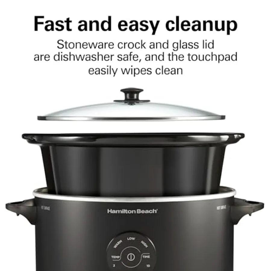 7 Quart Set and Forget Portable Programmable Slow Cooker with 15 Cooking Options
