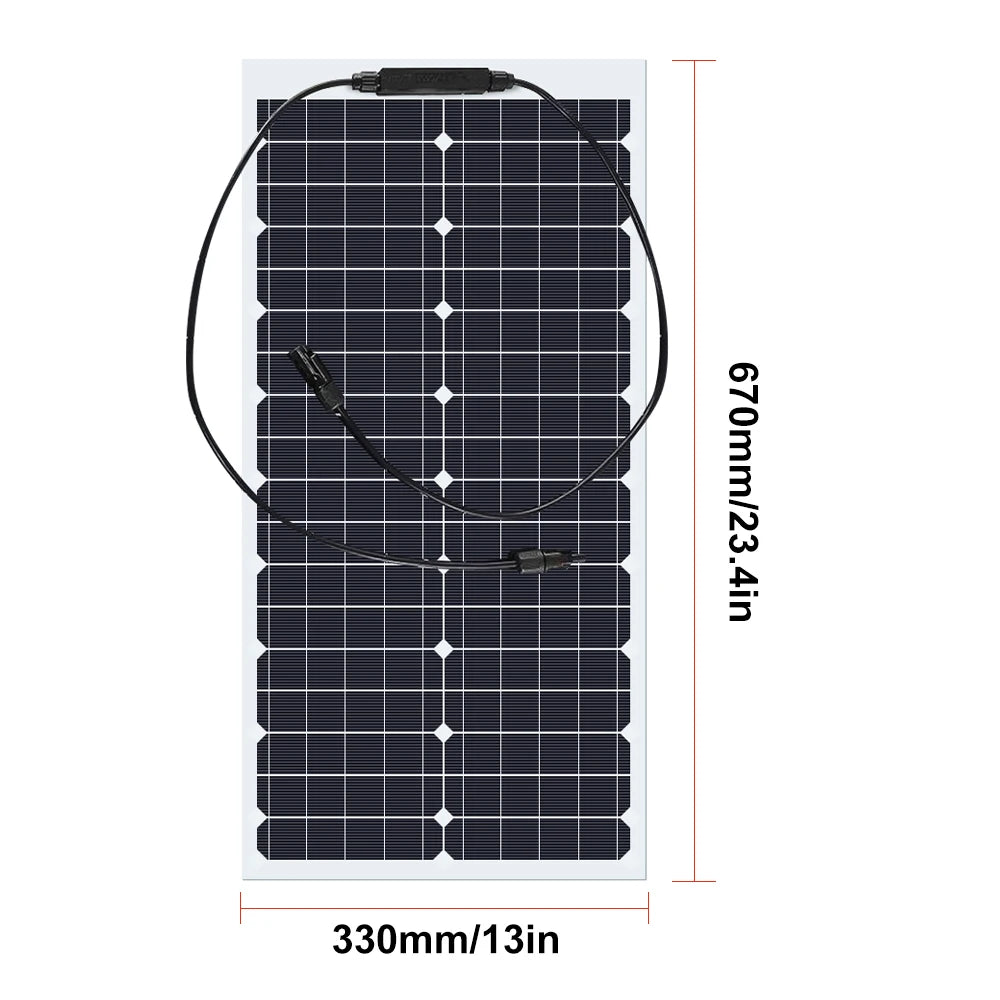 200W Flexible Solar Panels Waterproof Monocrystalline Solar Panel for Home, RV, Boat, and Camping 18V Charge