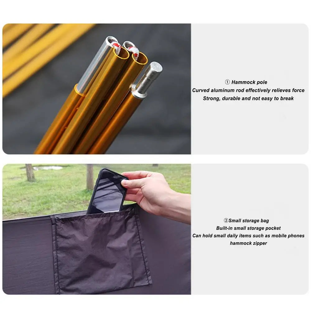 2 Person Outdoor Camping Hammock 2.7x1.4m Lightweight With Hanging Mosquito Net