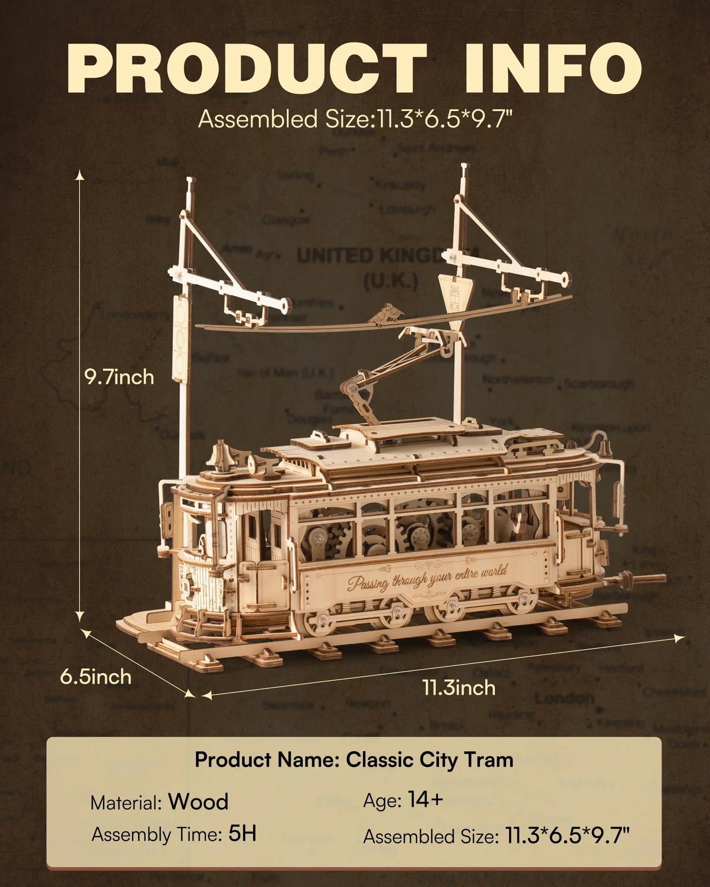 3D Wooden Puzzles Air Vehicle or Drive Tram Kit