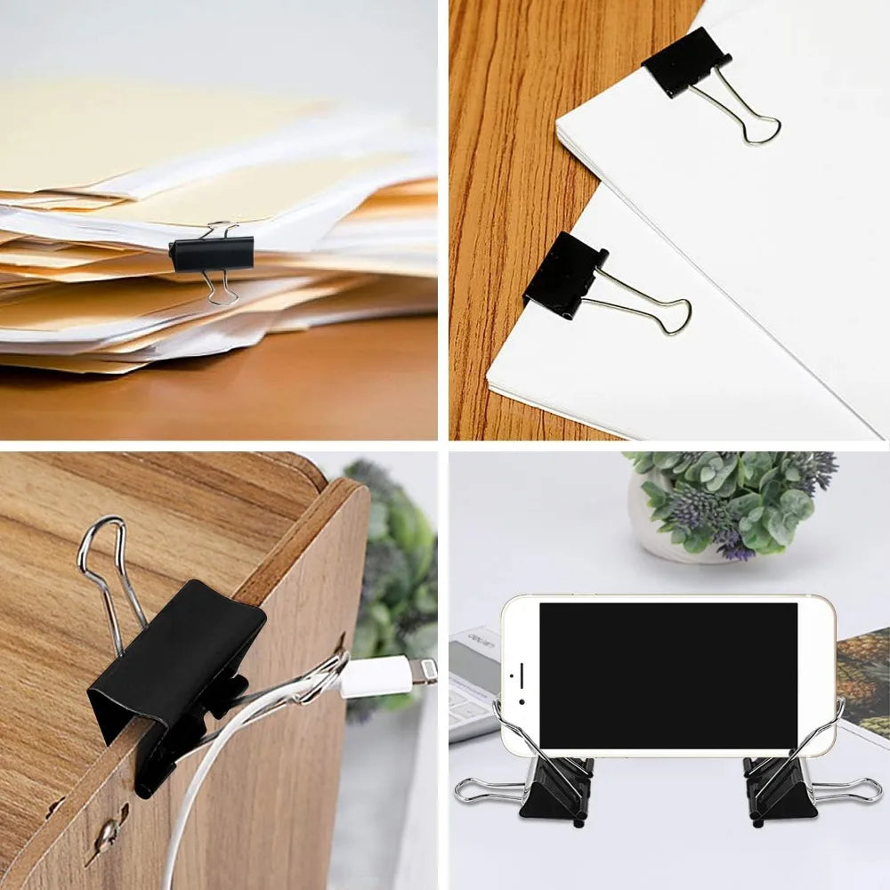 110 PCS Binder Clips in Assorted Sizes