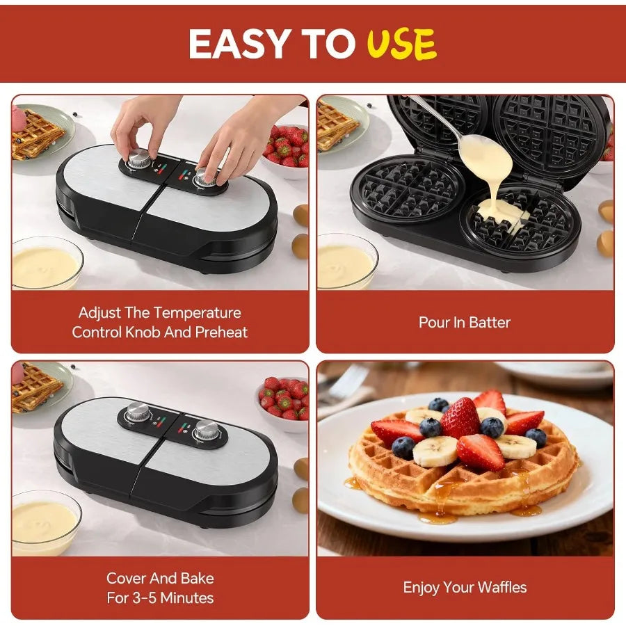 6.5 Inch Belgian Double Waffle Maker