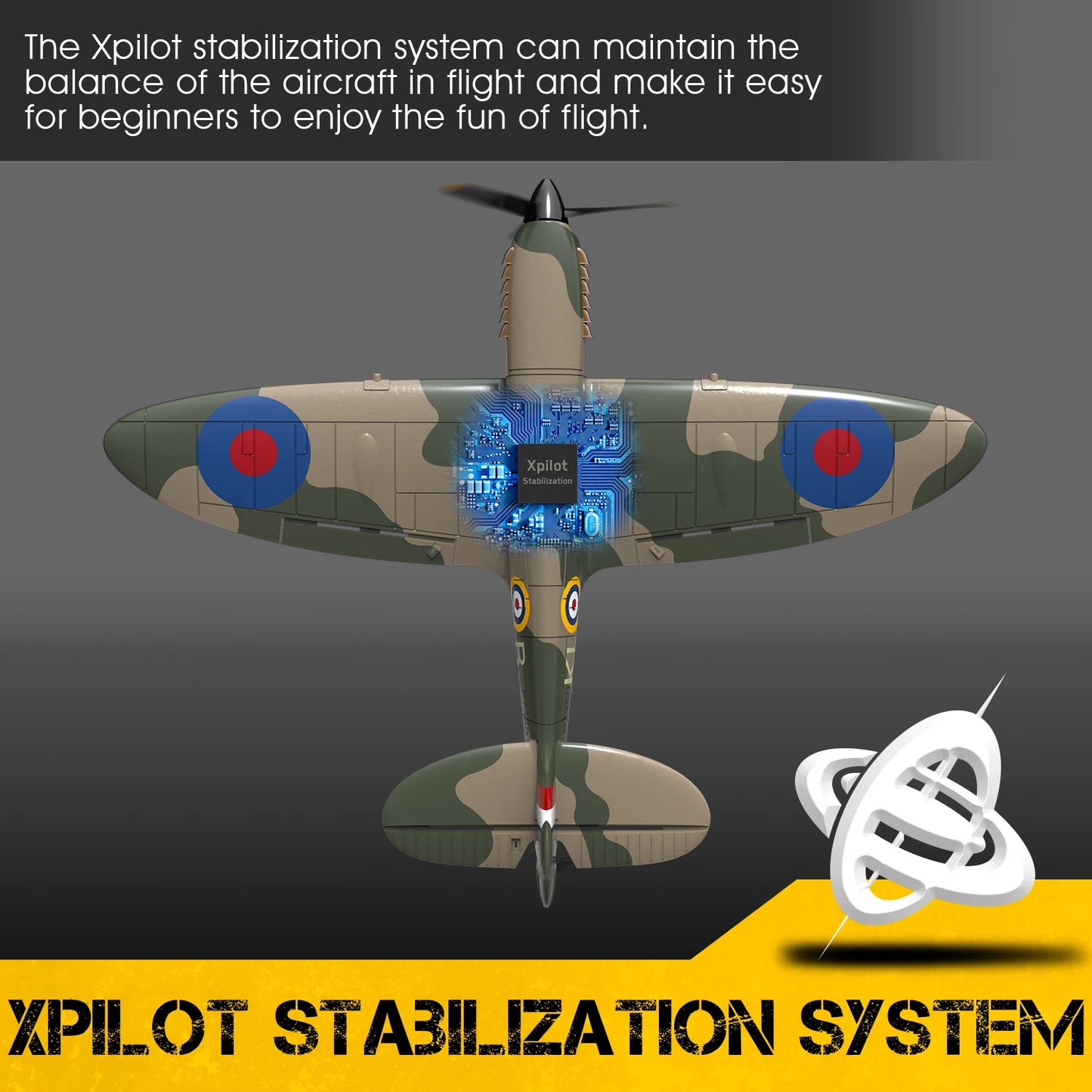 RC Spitfire 400 Plane, 2.4Ghz 4CH 6-axis Stabilizer System