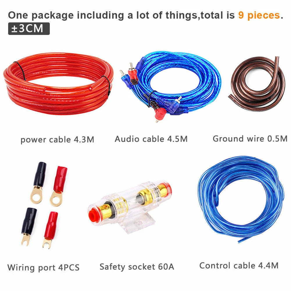 8GA 1500W Car Subwoofer Audio Speakers Wiring Kit