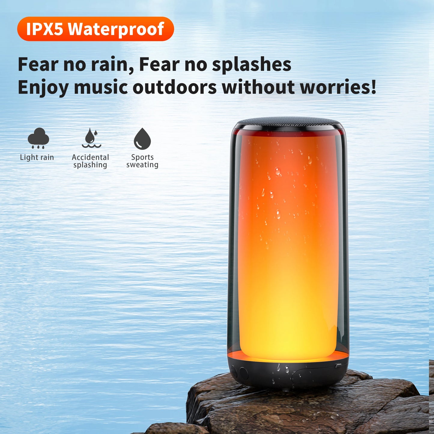 Bluetooth Portable Speaker, IPX5 Waterproof, Outdoor Multiple connection modes