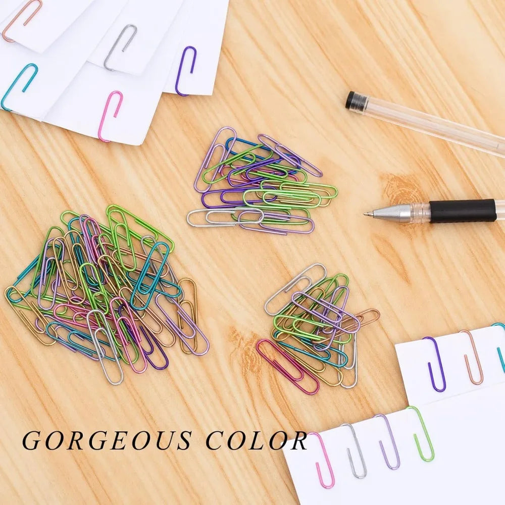 240pcs Medium Colored Paper Clips for Office/School Use