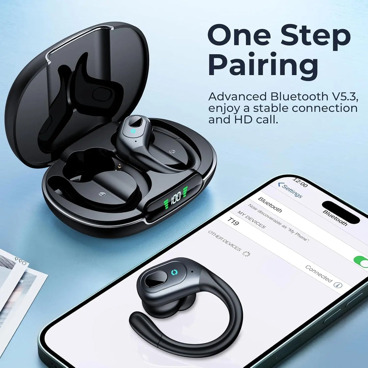 Active Noise Cancelling Bluetooth Earbuds with 90Hrs Playback