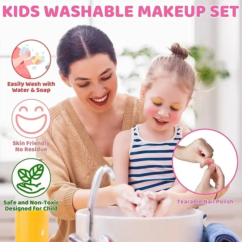 Colorful Girls' Pretend Makeup Toy Set