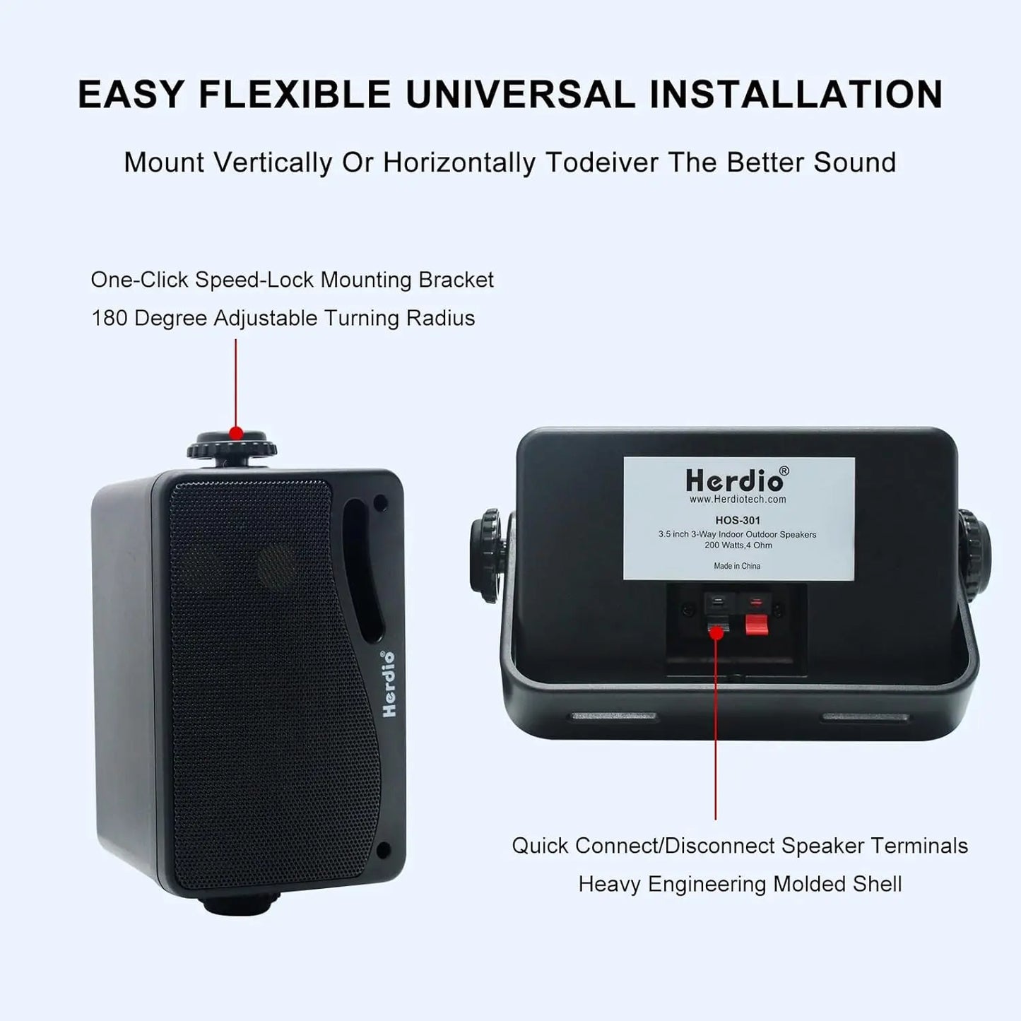 3.5'' Passive Outdoor Wired Waterproof Speakers