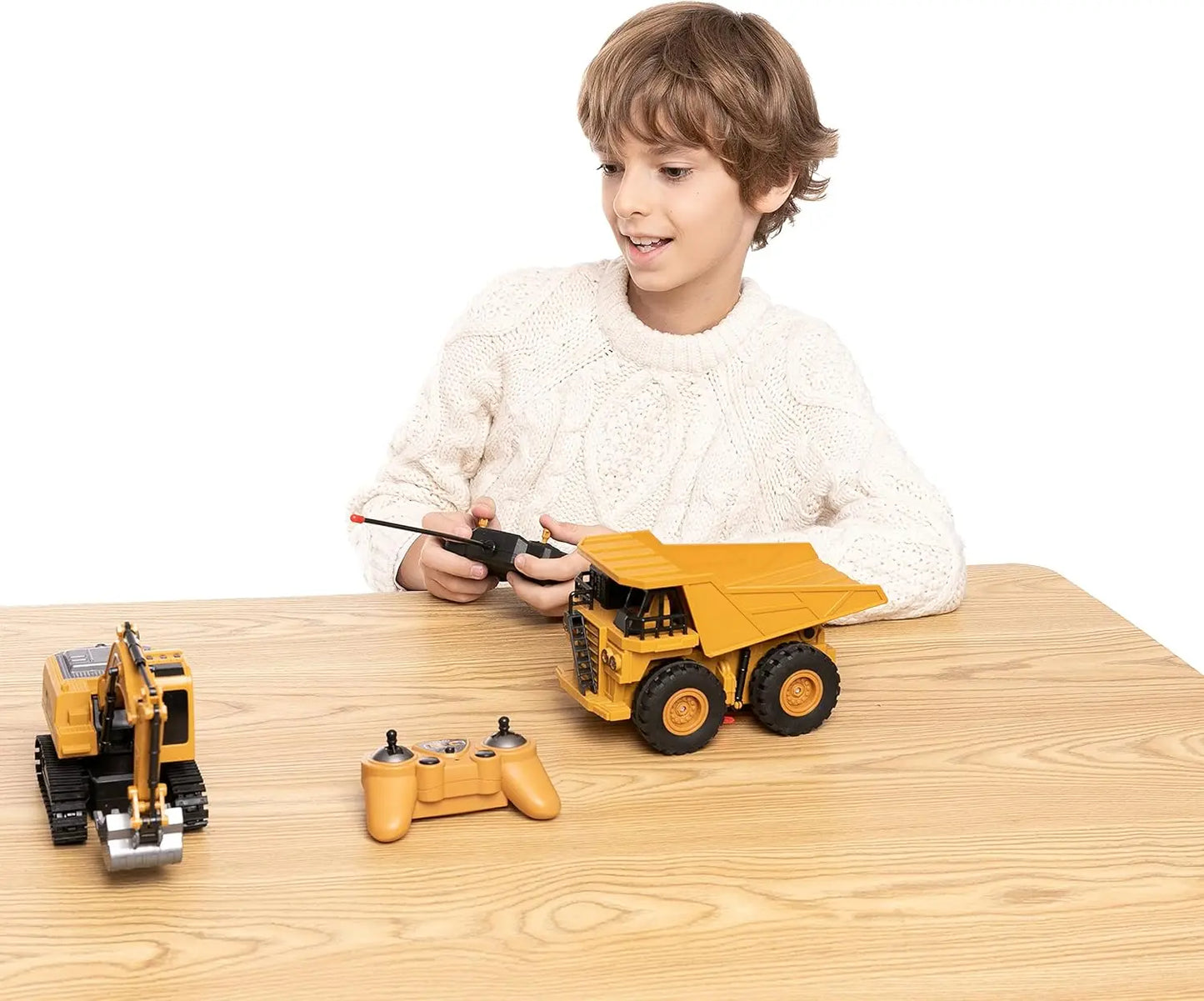 2 PCS Remote Control Construction Excavator and Dump Truck Set.