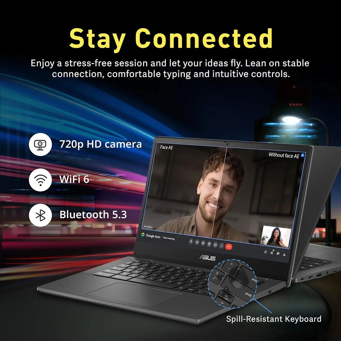 ASUS Chromebook 14" Business Laptop, 4GB RAM, 320GB Storage 64GB eMMC+256GB SD Card