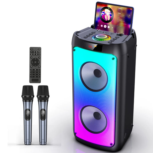 Wireless Bluetooth Karaoke Machine with 2 Microphone