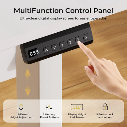 Electric Standing Desk with Drawers, Sit/Stand up Desk, Height Adjustable Ergonomic Home Office Computer Desk