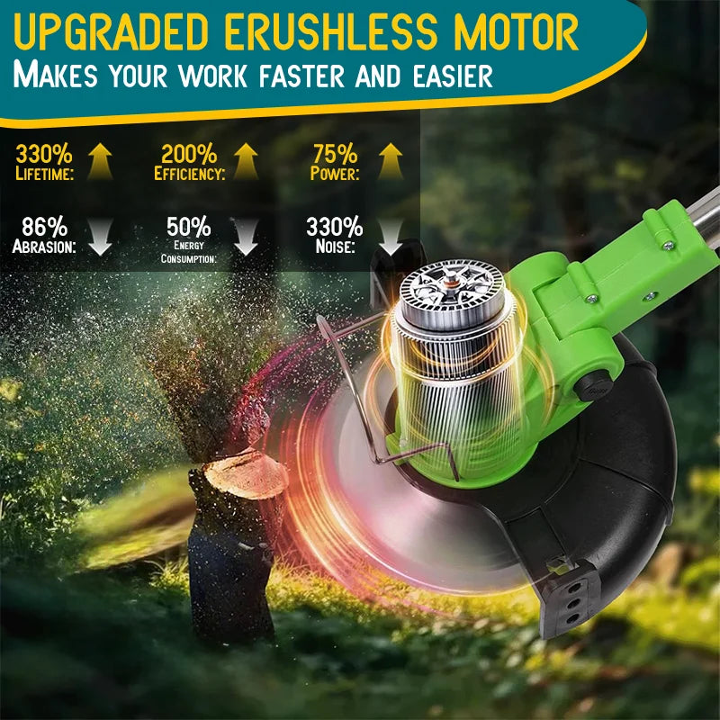 Cordless lawn mower/weed trimmer