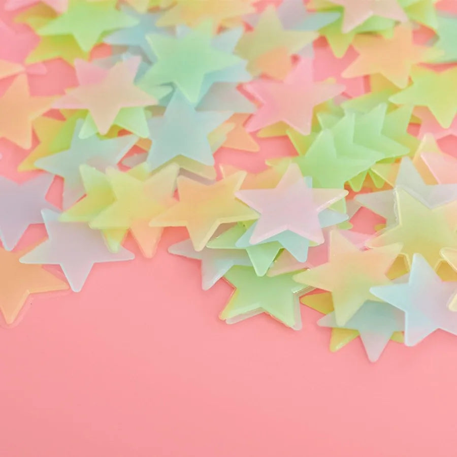 200 Piece Luminous Star Wall Sticker, Easy To Tear and Stick, Suitable for Bedroom, Luminous Party Decoration