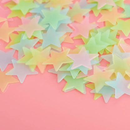 200 Piece Luminous Star Wall Sticker, Easy To Tear and Stick, Suitable for Bedroom, Luminous Party Decoration