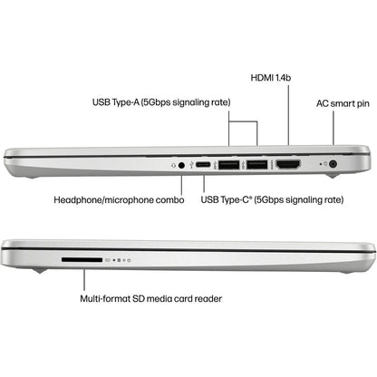 HP 14" Business Laptop, Intel Celeron N4120, Up to16GB RAM, 384GB Storage(128GB eMMC+256GB Micro SD), 1 Year Office 365, Silver
