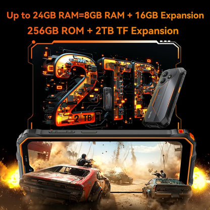 OSCAL Marine 2 AI Outdoor Mobile Phone, 6.56 Inch Rugged Smartphone Android 15, 8+16GB RAM, 256GB+2TB ROM 11000mAh, Unisoc T615