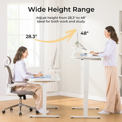 Electric Standing Desk with Drawers, Sit/Stand up Desk, Height Adjustable Ergonomic Home Office Computer Desk