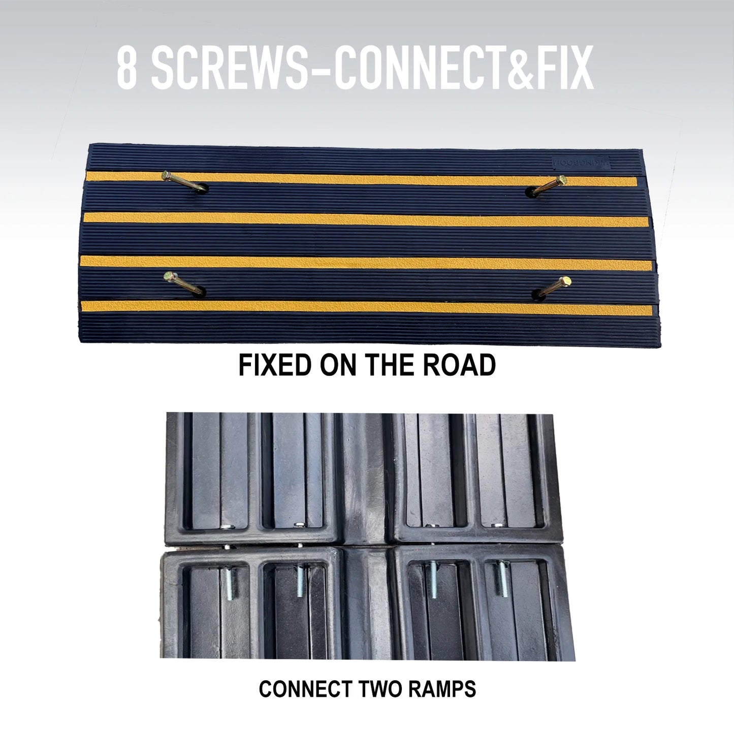 6ft Heavy-Duty Rubber Driveway Curb Ramp
