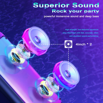 Wireless Bluetooth Karaoke Machine with 2 Microphone