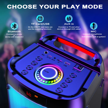 Wireless Bluetooth Karaoke Machine with 2 Microphone