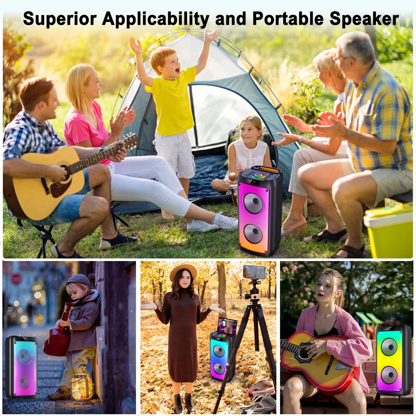 Wireless Bluetooth Karaoke Machine with 2 Microphone
