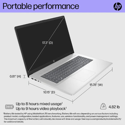 HP 17.3" Laptop, HD+ Touchscreen Display, AMD Ryzen 5 7530U(Beats i7-1165G7),Up to 64GB RAM,2TB SSD, Wi-Fi 6,Win 11 Pro