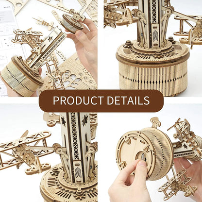 84pcs Rotatable DIY 3D Starry Night Wooden Model Building Kit