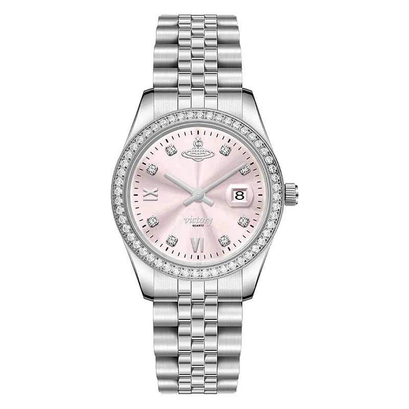 Women Watch Waterproof Retro Pink Hand