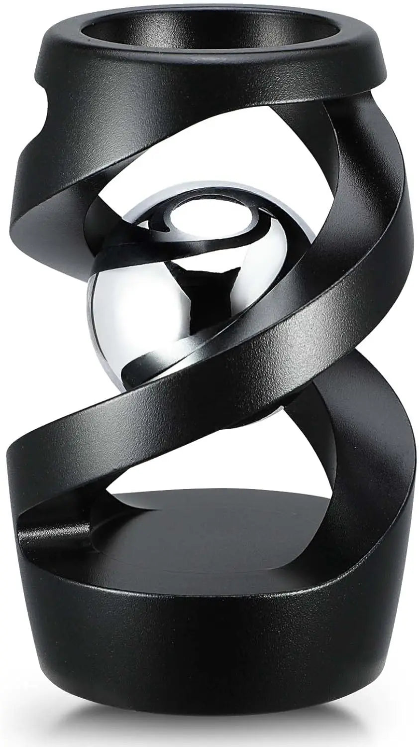 Kinetic Optical Illusion Desk Toy for Stress Relief, Cool Fidget Spinner Gift for Kids and Adults (Black)