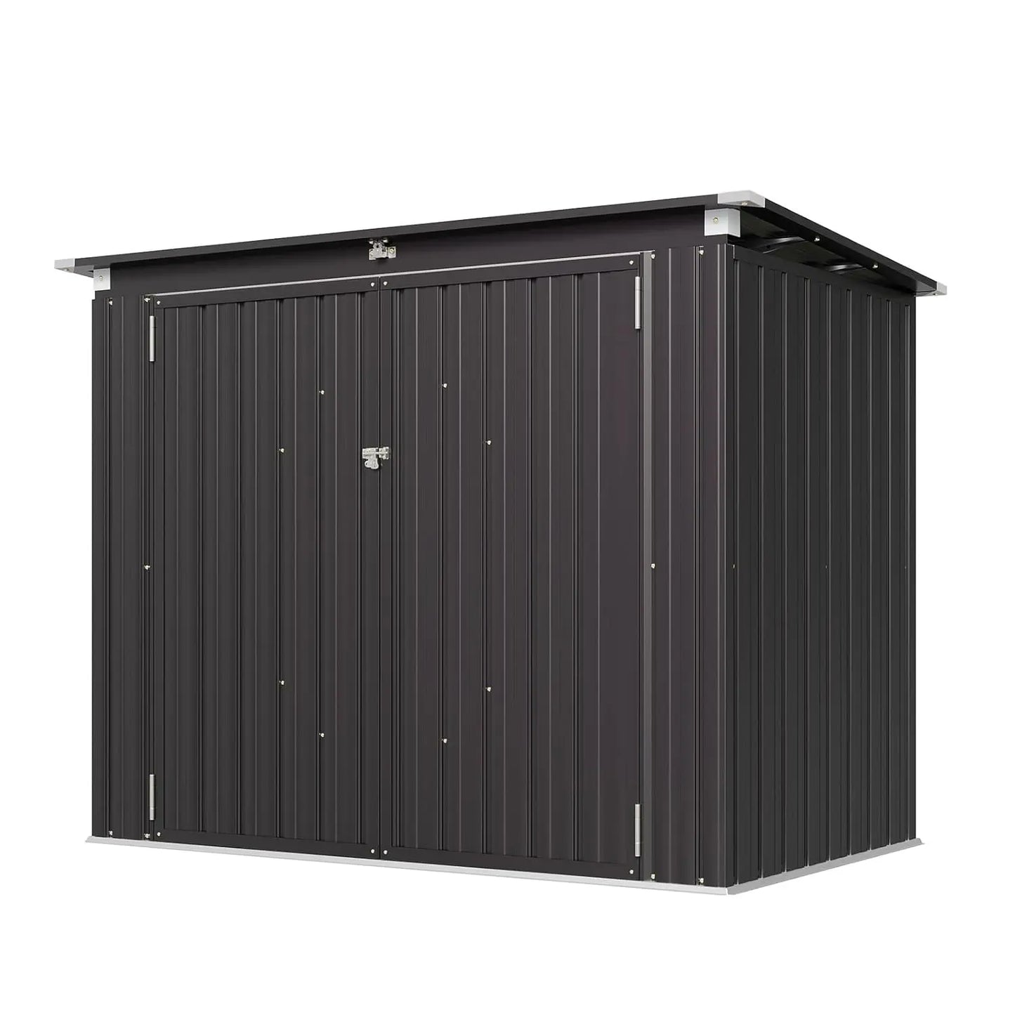 80 cu. ft. Metal Outdoor Storage Shed with Chain Lid Waterproof Garbage Can Organizer for 2 Bins Toys Garden Tools, Customized