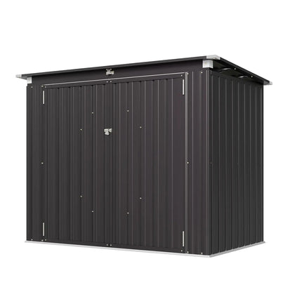 80 cu. ft. Metal Outdoor Storage Shed with Chain Lid Waterproof Garbage Can Organizer for 2 Bins Toys Garden Tools, Customized